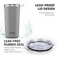 thumbnail image 3 of Clean Hydration 20 oz Ceramic-Lined Insulated Tumbler with Double-Wall Vacuum Insulation and Spill-Proof Lid - Grey, 3 of 6