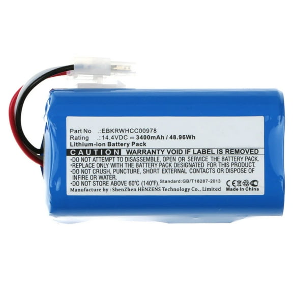 Batteries N Accessories BNA-WB-L6760 Vacuum Cleaners Battery - Li-ion, 14.4, 3400mAh, Ultra High Capacity Battery - Replacement for iCLEBO EBKRTRHB000118-VE, EBKRWHCC00978 Battery