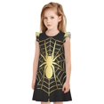 thumbnail image 1 of Balery Gold Spider On The Web Camisón de princesa para niñas, pijama de algodón con mangas abullonadas, suave y bonito.-X-Large, 1 of 6