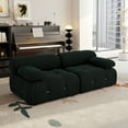 thumbnail image 3 of Magic Home 69.3" Modular Sectional Sofa, Modern Flannel Fabric Deep Seat U-Shaped Cloud Couches Black Couch for Living Room, Apartment, Office, 2-Seat, Black, 3 of 12
