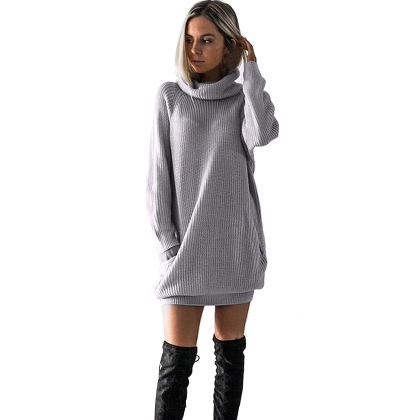 long roll neck jumper dress