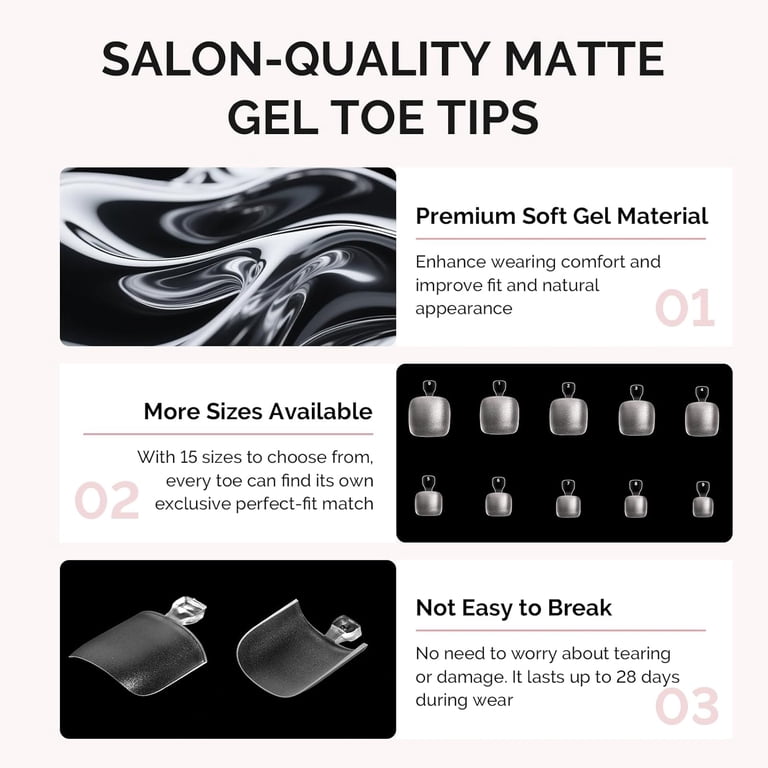 MelodySusie Squoval Toe Nail Tips, 300-Piece Clear Set photo 5
