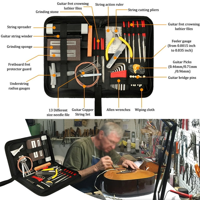  Alasum 1 Set Guitar File Jewelry Repair Kit Tools Nail Puller  Repair Tool Metal Banjo Bass Files Mandolin Nut File Guitar Nut Files Banjo  Repair Tool Refit Ukulele Double Edge Alloy 