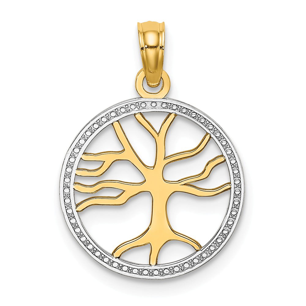 Details about   14K Tree of Life in Round Frame Charm Pendant