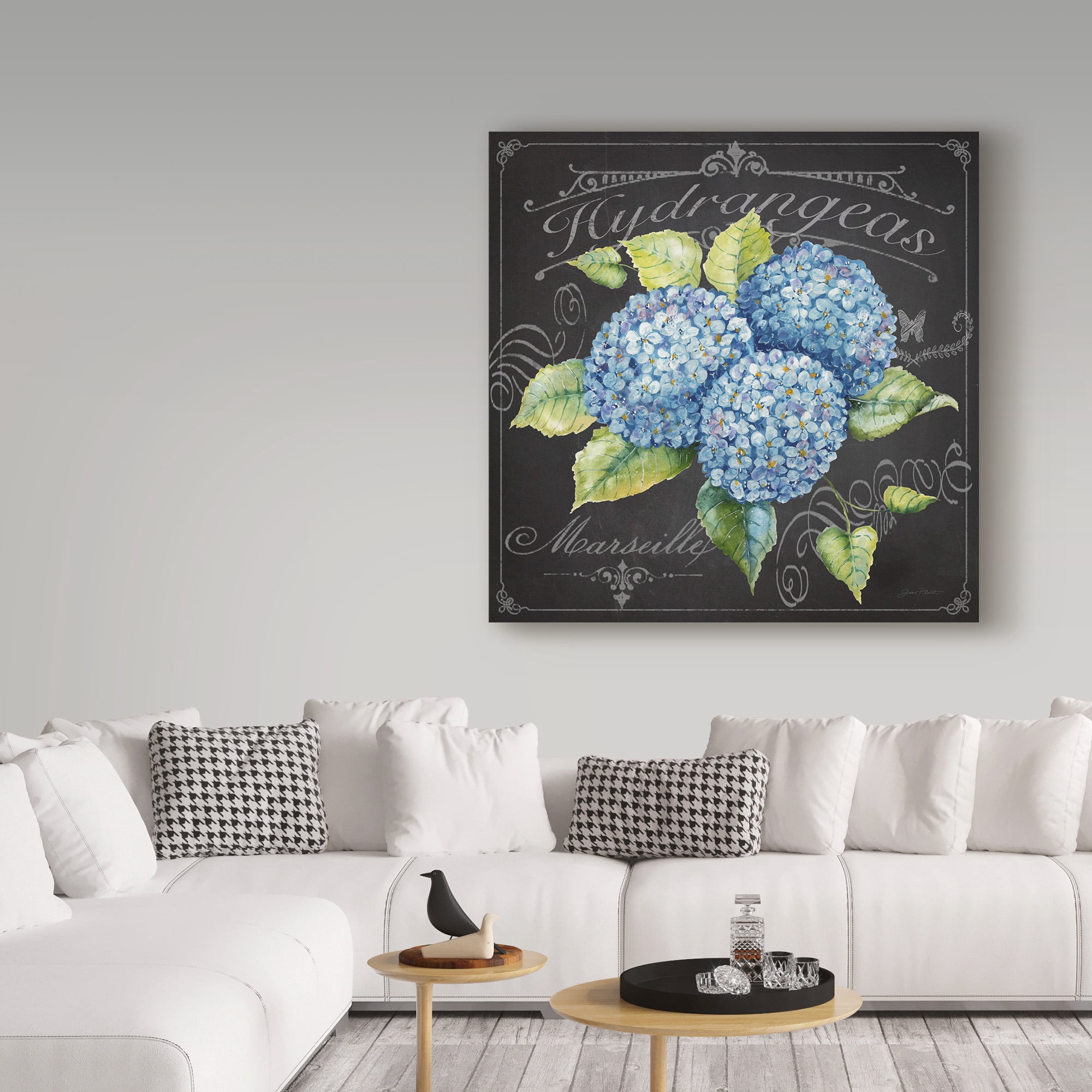 Trademark Fine Art 'Hydrangeas 3' Canvas Art by Jean Plout