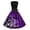 CC-Purple899, variant on XIAOCHA Halloween Print Swing Dress For Women Long Sleeve Belted Vintage Party Gown