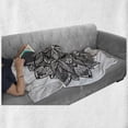 thumbnail image 6 of Lotus Soft Flannel Fleece Throw Blanket, Paisley Mandala Oriental Style Vintage Tattoo Pattern, Cozy Plush for Indoor and Outdoor Use, 60" x 80", Seal Brown White, by Ambesonne, 6 of 6