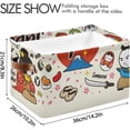 thumbnail image 4 of GZHJMY 2 Pack Collapsible Organizer Storage Bins with Japan Doodle Cartoon Cute Print,14.2"x10.2" Rectangular Fabric Baskets with Sturdy Leather Handles for Home/Office/Bathroom, 4 of 7