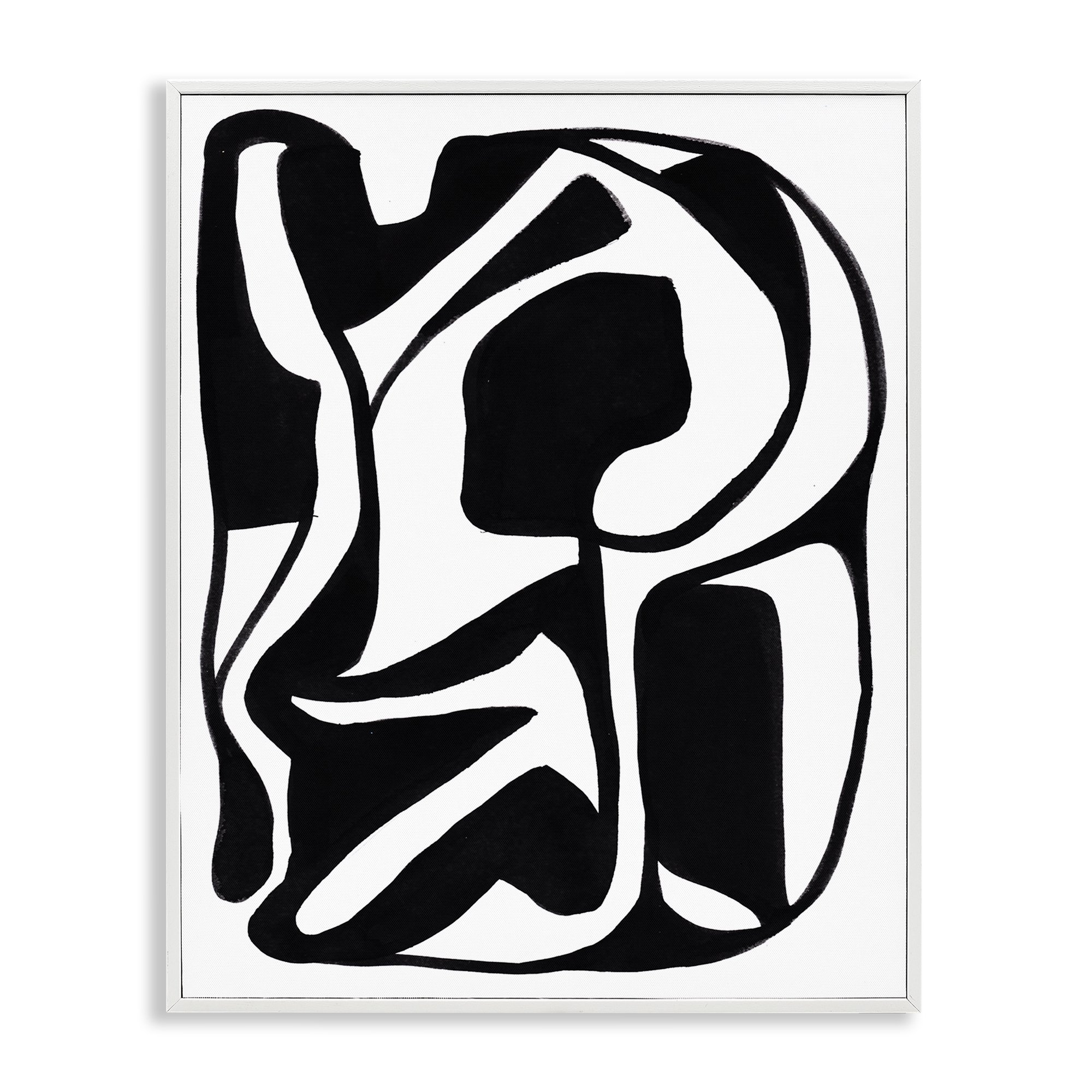 Stupell Industries Swirling Ink Pattern Abstract Painting White Framed Art Print Wall Art 11 x 14