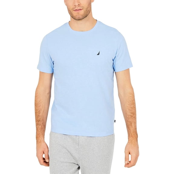 Nautica Men's NOON BLUE Short Sleeve Crew Neck Soft Knit Sleep Tee,S