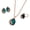 Green, variant on SmartBy Women Jewelry Set Shiny Water-Drop Shape Rhinestone Necklace Earrings Ring Gift