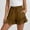 Brown, variant on XPMWRP Women Casual Ruffle Hem Shorts Elastic Waist Drawstring Summer Shorts with Side Pockets for Beach and Casual Wear Green S