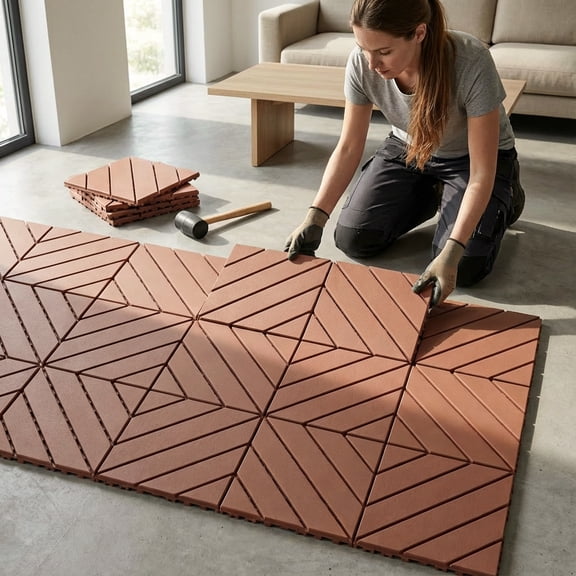 Plastic Interlocking Deck Tiles, 44 Pack 12"x12" Outdoor Floor Tiles, All-Weather Waterproof Patio Tiles for Poolside, Balcony, Backyard – Easy Snap-Together Design & Durable PP Material