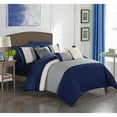 thumbnail image 4 of Chic Home Shaila 10 or 8 Piece Comforter Set Color Block Quilted Embroidered Design Bed in a Bag Bedding, 4 of 11