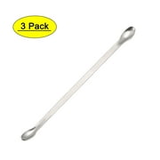 Uxcell 200mm Double Head Stainless Steel Micro Lab Sampling Spoon 2 Pack