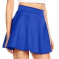 thumbnail image 3 of Sakkas Womens Basic Versatile Stretchy Flared Casual Mini Skater Skirt Made in USA - Royal Blue - Large, 3 of 5