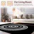 thumbnail image 2 of ODIKA 8'x10' Machine Washable Non-Slip Area Rug, Shag With Starburst Medallion High Traffic Rug, Black, 351670, 2 of 7