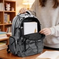 thumbnail image 5 of SEANATIVE Kids Bookbag School Backpack Large Capacity School Bag with Laptop Compartment, Front Pocket & Side Pockets for Children Teenagers, Soccer Cracked Stone Print, 5 of 7