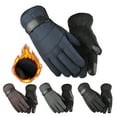 thumbnail image 2 of AYYUFE 2PCS Winter Outdoor Gloves Touch Screen Adjustable Full Finger Hand Thicken Keep Warm Plush Lining Men Women Windproof Cycling Gloves Ridding Accessories Black, 2 of 7