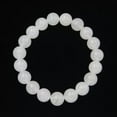 thumbnail image 2 of K-KED Natural 6/8/10/12mm White Jade Round Gemstone Beads Stretch Bracelet 7.5" AAA-8 mm, 2 of 7