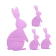 thumbnail image 5 of deevoka 4 Pieces Easter Bunny Felt Cutlery Holders Pouch Bags Banquet Utensil Sleeve pink, 5 of 9