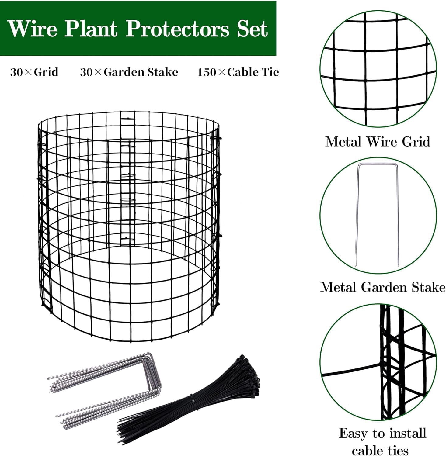 Ebaokuup 10 Pcs 12" x 12" Metal Mesh Plant Cages for Animal Protection