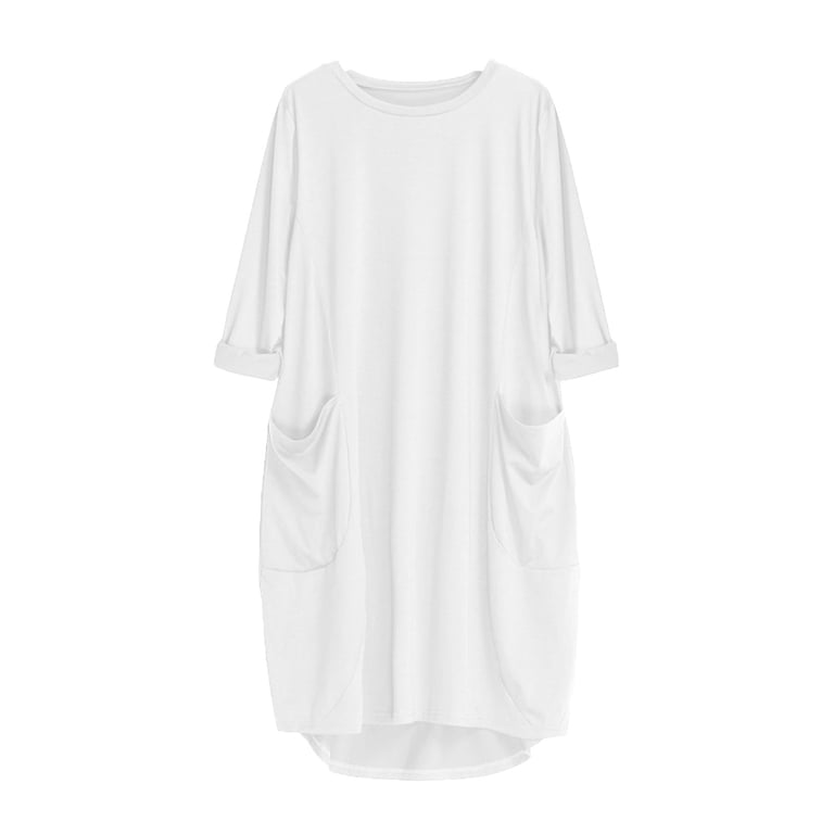 fitted lace wedding dress Loose Linen Dress with Pockets Maira main image 1