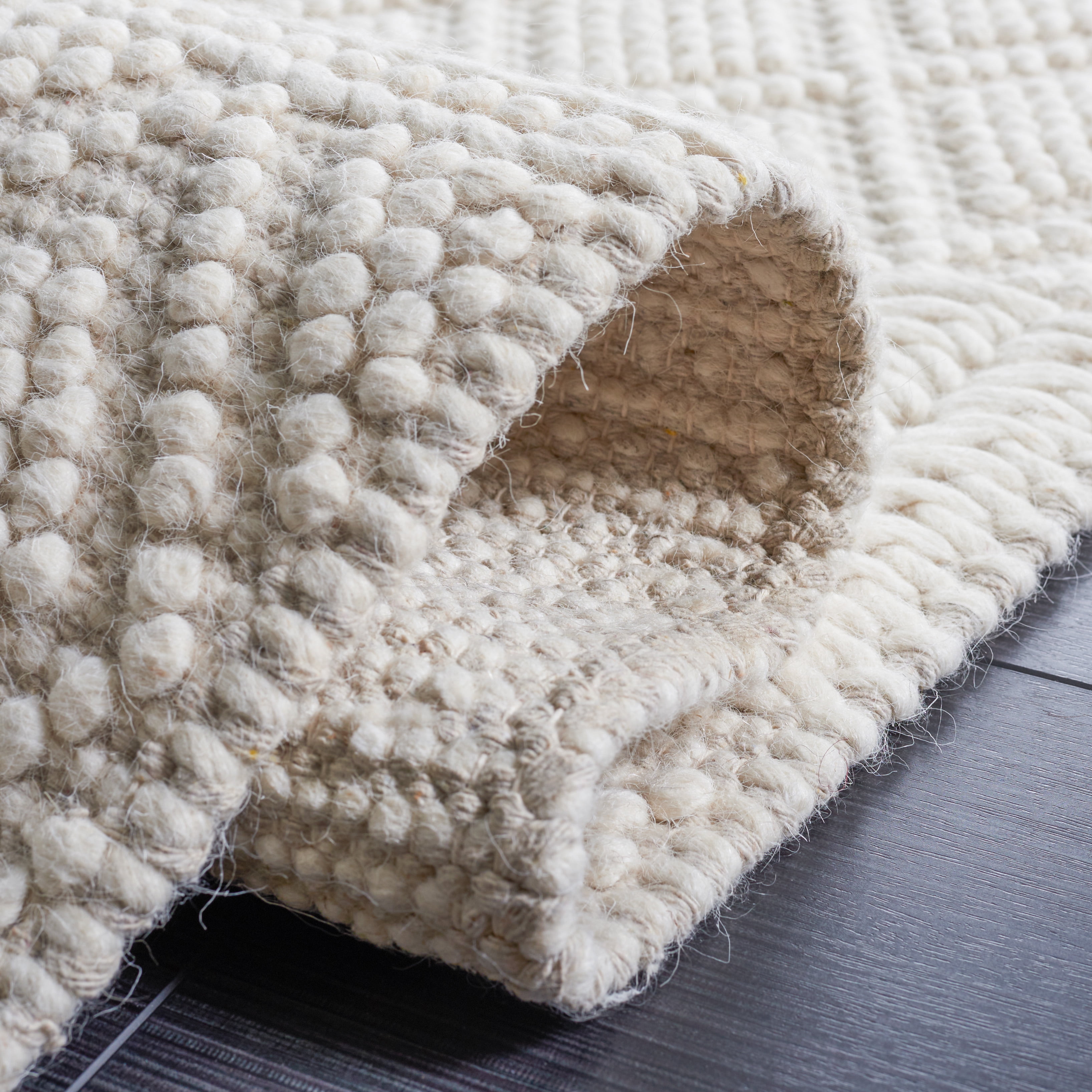 SAFAVIEH Natura Haywood Striped Wool Area Rug, Ivory, 6' x 9'