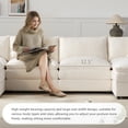 thumbnail image 6 of 136" Chenille Modular Sectional Sofa with Deep and Wide Seat, U-Shaped Cloud Couch Set with Double Cushions, 6 Seat Sofa with Movable Ottoman, Oversized Indoor Furniture (White), 6 of 10