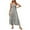 Gray, variant on ICHUANYI Women's Bohemian Spaghetti Strap Smocked Tiered Long Beach Sun Dresses Sleeveless Solid Maxi Dress Summer