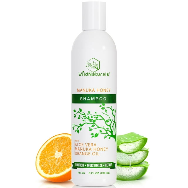 Champú de miel de Manuka para eczema y psoriasis - Champú hidratante natural para eczema con aloe vera y aceite de coco - Champú hidratante sin sulfato para cuero cabelludo seco con picazón