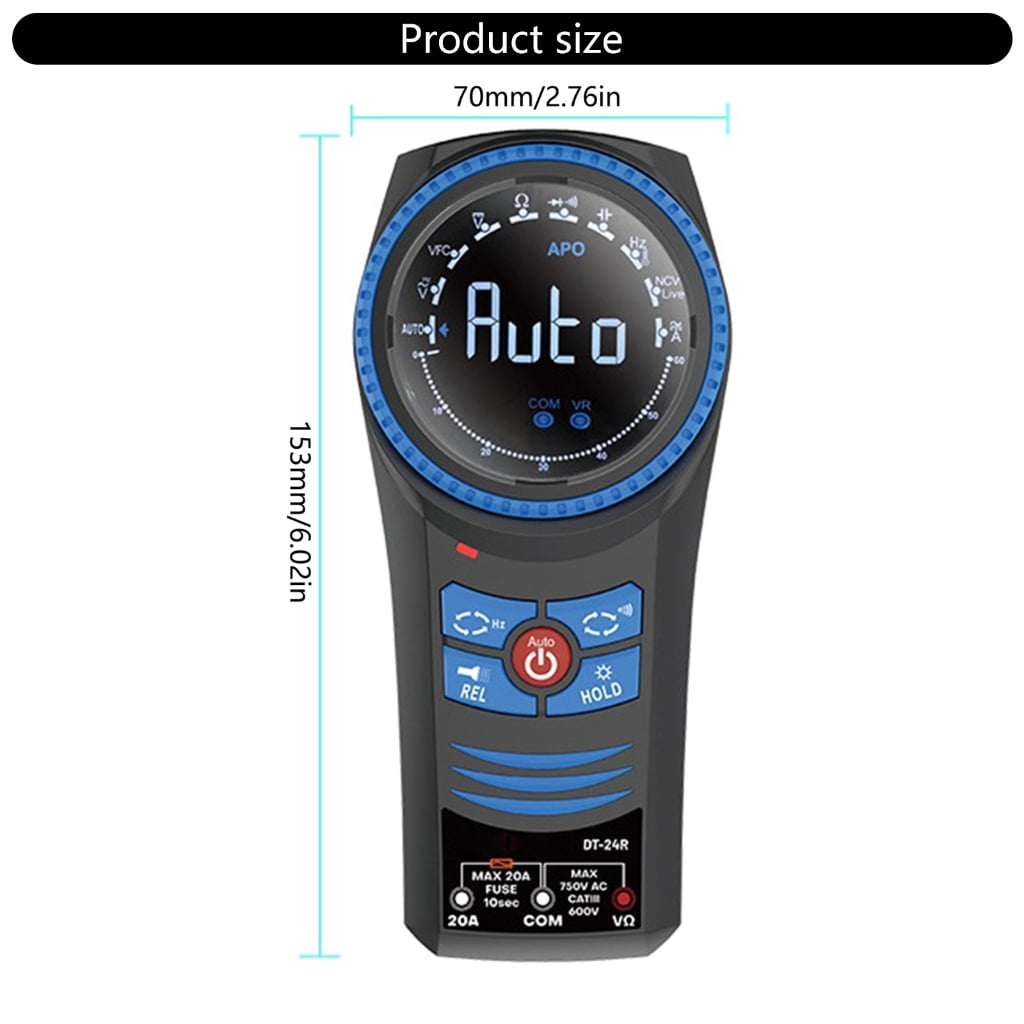 High Accuracy Multimeter with Buzzers Function & Large Screen for Home Field Use