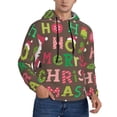 thumbnail image 2 of Wukai Ho Ho Ho Merry Christmas Print Men Hoodies Fleece Sweatshirts Long Sleeve Sweaters Pullover Fall Outfits Winter Clothes-X-Large, 2 of 7