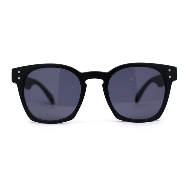 Retro Classy Keyhole Thick Horn Rim Hipster Sunglasses Matte Black