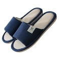thumbnail image 1 of Women‘s Open Toe House Slippers Arch Support Lightweight Linen Slippers, 1 of 4