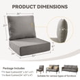 thumbnail image 3 of Unnifurnzi Patio Chair Cushions Set of 11-22 x 24 x 6 Inch Outdoor Furniture Cushion with Water Resistant & Removable Cover Outdoor Chair Cushion for Outdoor Furniture Sofa Couch-Gray, 3 of 7