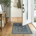 thumbnail image 2 of ODIKA 2'x3' Navy Blue Intricate Geometric And Floral Washable Accent Rug Motifs With Classic Borders Ornamental Balanced Border for Bedroom, Nursery, RV, Pet Friendly, Bedside Mat, 2 of 7