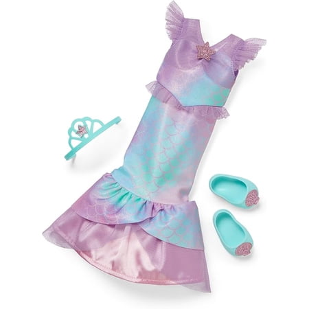 American Girl WellieWishers 14.5-inch Doll 2-in-1 Sparkly Mermaid Outfit with Headband and Ballet Flats, For Ages 4+