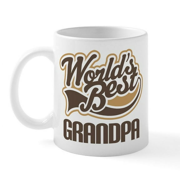 CafePress - Worlds Best Grandpa Mug - 11 oz Ceramic Mug - Novelty Coffee Tea Cup