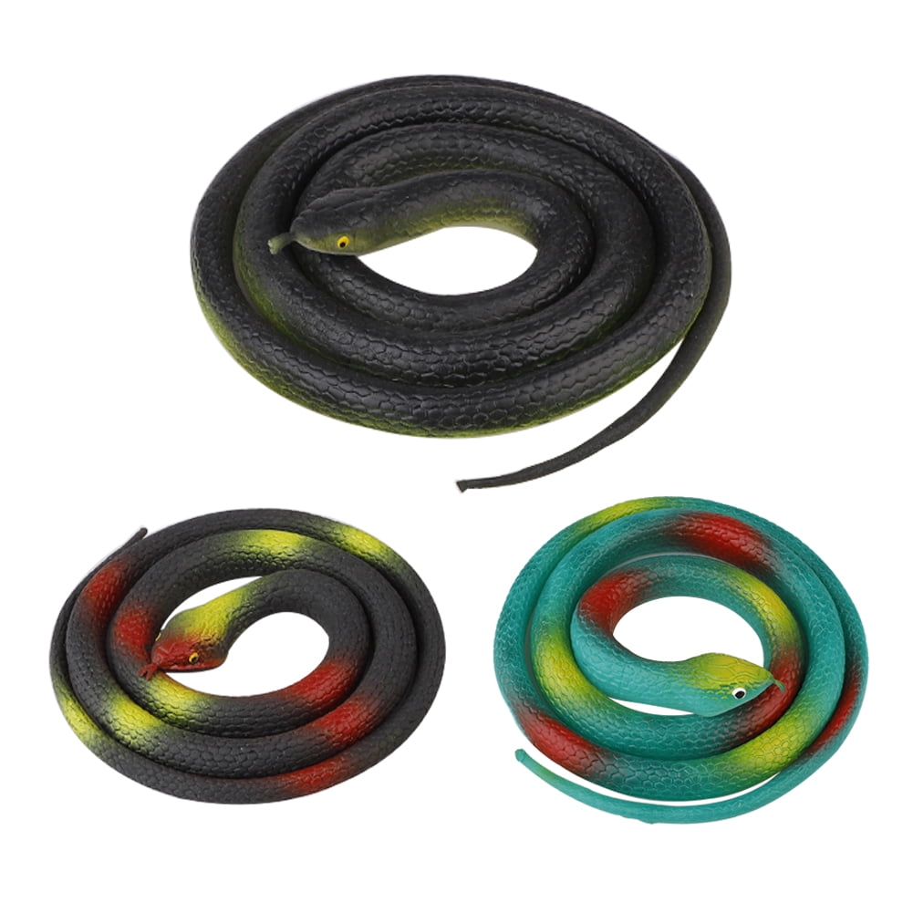 3 Pcs Realistic Plastic Snakes Toys for Garden Props Halloween