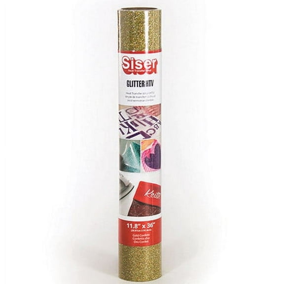 Siser EW Glitter Gold Confetti Heat Transfer Vinyl, 11.8 x 36 inches