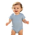 thumbnail image 6 of Weebloom Baby Boy Girl Pajamas Bodysuits Ribbed Short Sleeve Bodysuit Pjs Loungewear Sleepers Romper Onesie Light Blue 6-12 Months, 6 of 6
