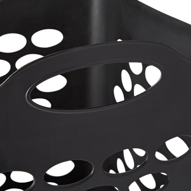 Mainstays Flexible Square Laundry Hamper, Black photo 4