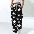 thumbnail image 2 of Sexlip Flannel Pajama Pants Women Star Print Fuzzy Fleece Sleep Bottoms Drawstring Comfy Lounge Pant with Pockets Sleepwear Black M, 2 of 5