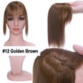 thumbnail image 2 of HAIRRO 10"/25CM Short Hair Toppers for Women Light Brown Clip Top in Hair Pieces Natural Black Blande Short Hair Topper Wiglets Hairpiece for Slight Thinning Hair, 2 of 7