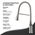 thumbnail image 3 of Strictly Sinks Pull Down Sprayer Kitchen Faucet Contemporary Design Single Handle High Arc Spring, 3 of 8