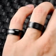 thumbnail image 2 of 8MM Black Polished / Brushed Spinner Band Men's Stainless Steel Ring Size 6-12, 2 of 5