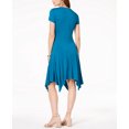 thumbnail image 2 of INC Short Sleeve Handkerchief Hem Dress True Teal L, 2 of 3