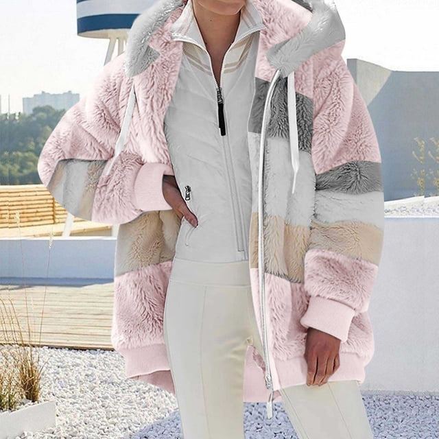 Birdeem Mode Femme Blouse à Manches Longues Ouverte devant Ample Patchwork avec Poches