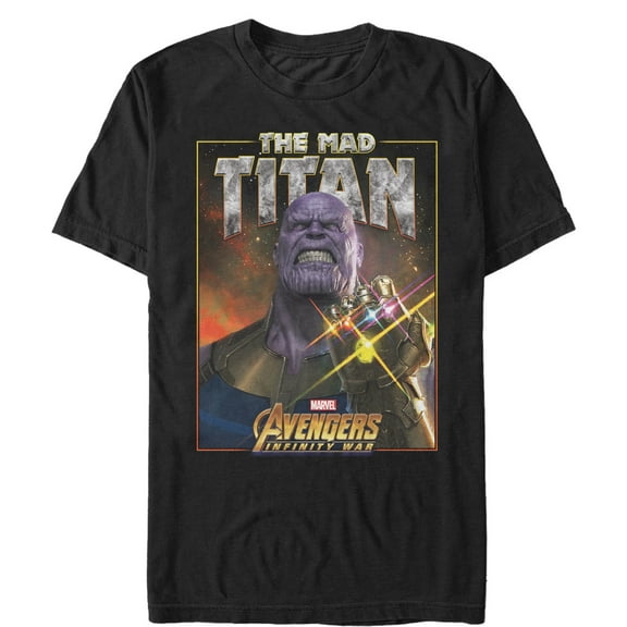 Men's Marvel Avengers: Avengers: Infinity War Mad Titan Thanos  Graphic Tee Black X Large